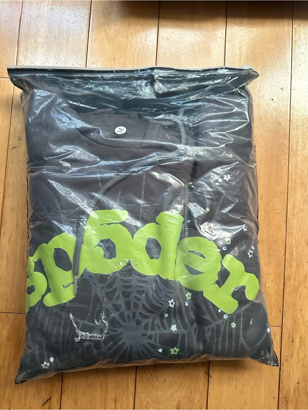 Black Hoodie with Neon Green Sp5der Hoodie